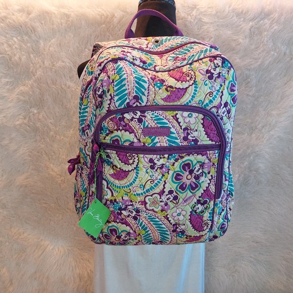 Vera Bradley Disney Parks Plums Up Mickey & Minnie Back Pack - Picture 1 of 14